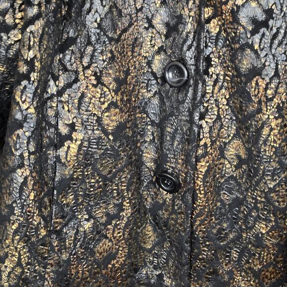 NEW Erin London Womens Jacket 2X Animal Print Metallic Copper Black Moto MOBWIFE - Picture 8 of 10